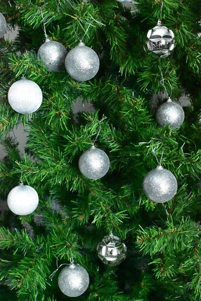 Waldern Premium Collection 24 lü Yılbaşı Ağaç Süsü Mix Desen Gümüş