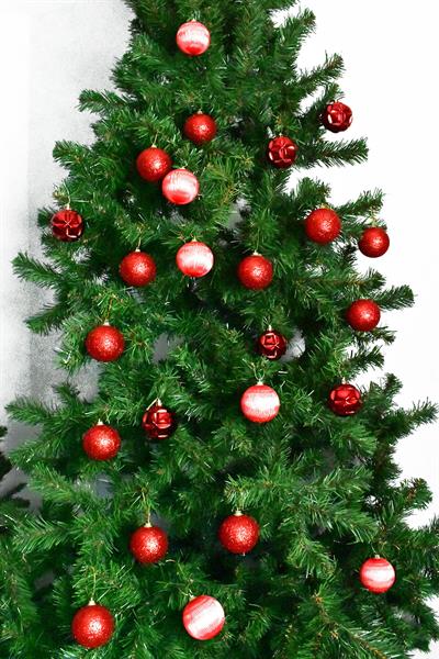 Waldern Premium Collection 24 lü Yılbaşı Ağaç Süsü Mix Desen Kırmızı