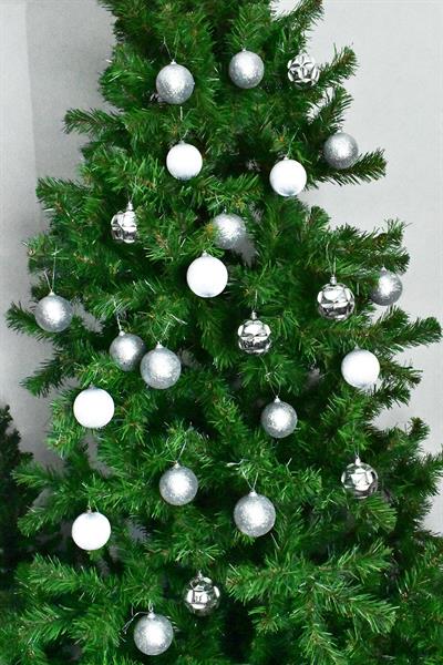 Waldern Premium Collection 24 lü Yılbaşı Ağaç Süsü Mix Desen Gümüş