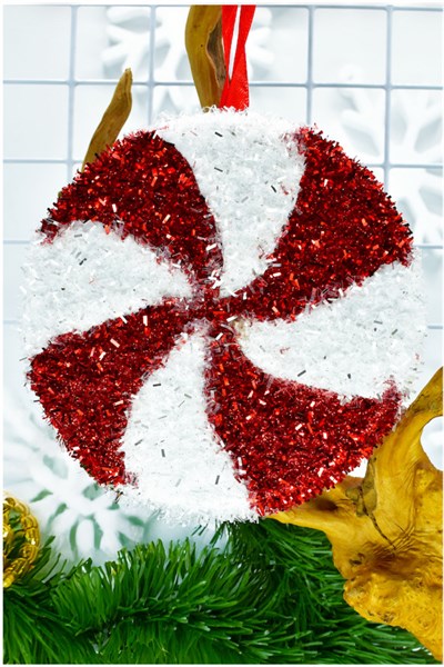 Waldern Premium Collection 2li Parlak Şeker Süs Dekoratif Yılbaşı Süsü 14 Cm