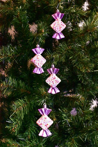 Waldern Premium Collection 4lü Pembe Şeker Süs Yılbaşı Süsü