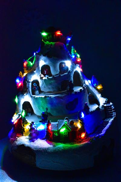 Waldern Premium Collection Işıklı Karlı Dağ Tren Dekoratif Yılbaşı Süsü