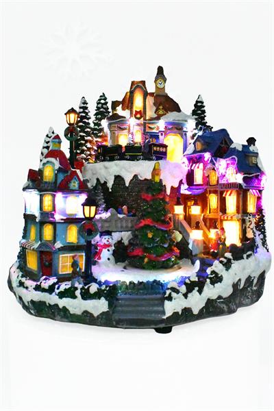 Waldern Premium Collection Işıklı Noel Şehir Dekoratif Yılbaşı Süsü