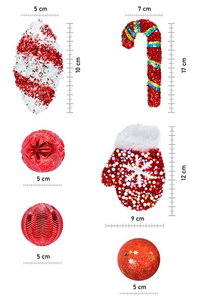 Waldern Premium Collection Luxury 12li Mix Kırmızı Süs Seti