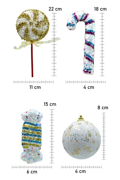 Waldern Premium Collection Luxury 12li Mix Beyaz Süs Seti