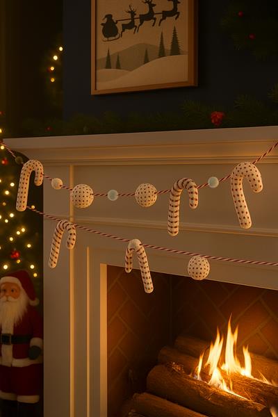 Waldern Premium Collection Luxury 150cm XL Şeker Kamışı-Top Süs Dekoratif Yılbaşı Süsü