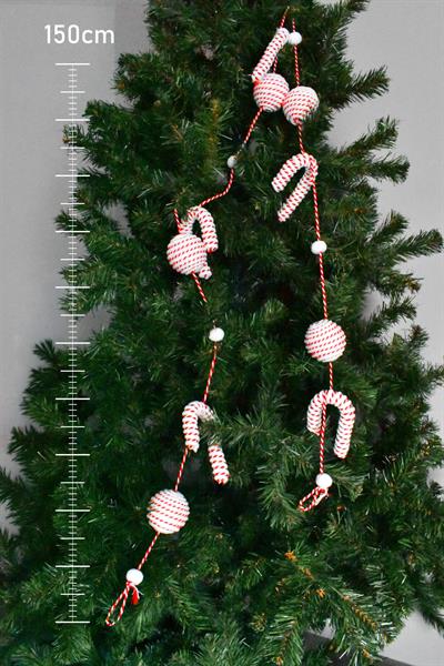 Waldern Premium Collection Luxury 150cm XL Şeker Kamışı-Top Süs Dekoratif Yılbaşı Süsü