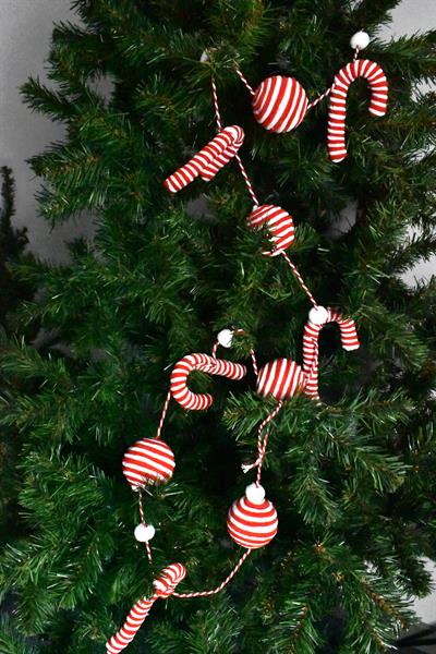 Waldern Premium Collection Luxury 190cm XL Şeker Kamışı-Top Süs Dekoratif Yılbaşı Süsü