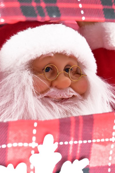 Waldern Premium Collection Müzikli Noel Babalı Hediye Kutusu Yılbaşı Dekoratif Süs