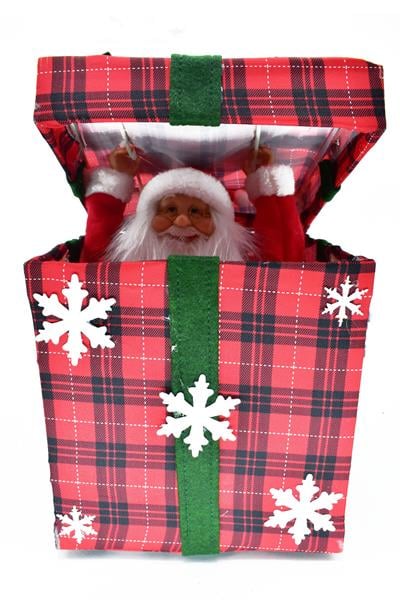 Waldern Premium Collection Müzikli Noel Babalı Hediye Kutusu Yılbaşı Dekoratif Süs