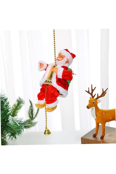 Waldern Premium Collection Tırmanan Pilli Müzikli Noel Baba Yılbaşı Süs