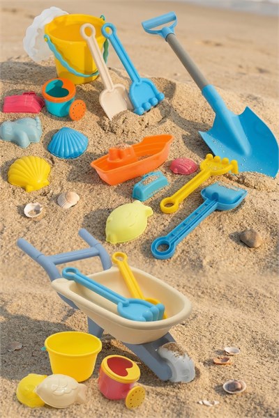 Waldern Toys Lux 24 Parça El Arabası Gemi Büyük Orta Boy Kova Kürek Takımı Plaj Kum Oyun Seti