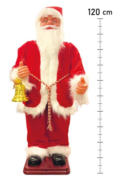 Waldern Yılbaşı 120cm Hareketli Noel Baba Şarkı Söyler Büyük Boy