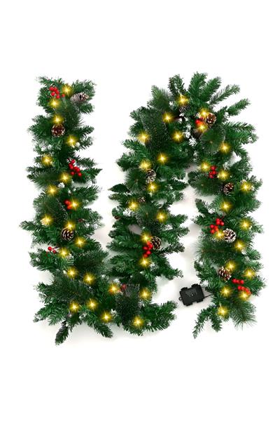 Waldern Yılbaşı 160 Cm Büyük Boy Çam Garland Işıklı Set Led