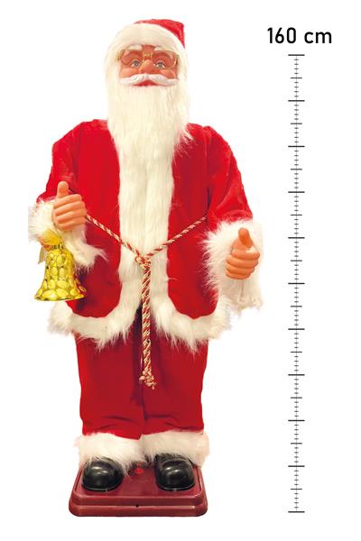 Waldern Yılbaşı 160 Cm Büyük Boy Hareketli Noel Baba Şarkı Söyler