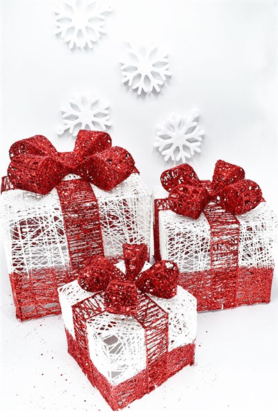 Waldern Yılbaşı Çam Ağacı Hediye Paketi 3lü Set Küçük-Orta-Büyük Dekoratif Süs