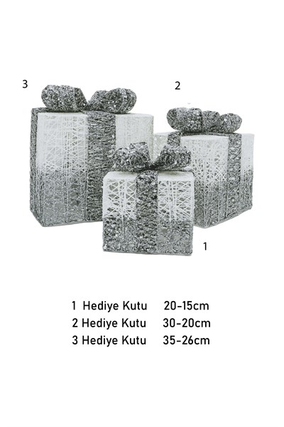 Waldern Yılbaşı Çam Ağacı Hediye Paketi 3lü Set Küçük-Orta-Büyük Dekoratif Süs