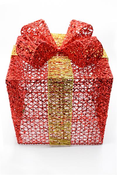 Waldern Yılbaşı Çam Ağacı Hediye Paketi Küçük Boy Kırmızı-altın 16*16*16 Cm