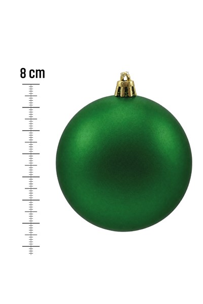 Waldern Yılbaşı Çam Ağacı Süsü 8 Cm Mat 6lı Cici Top Yeşil