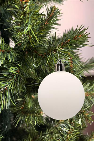 Waldern Yılbaşı Çam Ağacı Süsü Beyaz 8 Cm Mat 6lı Cici Top