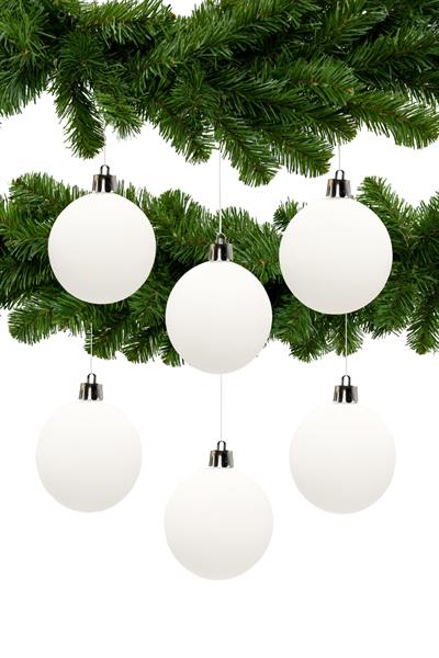 Waldern Yılbaşı Çam Ağacı Süsü Beyaz 8 Cm Mat 6lı Cici Top