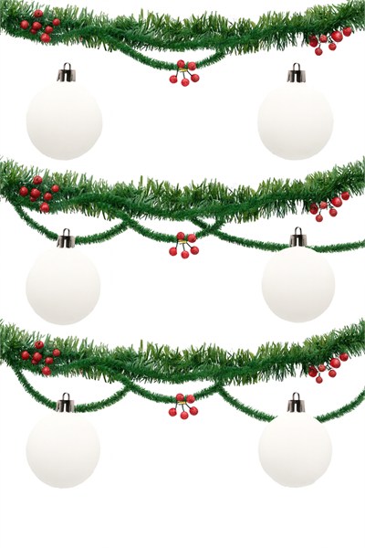 Waldern Yılbaşı Çam Ağacı Süsü Beyaz 8 Cm Mat 6lı Cici Top