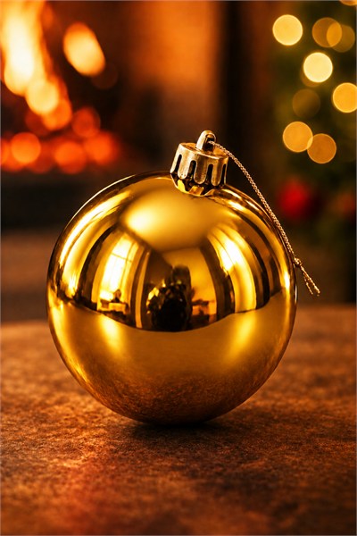 Waldern Yılbaşı Çam Ağacı Süsü Cici Top 15 cm Gold