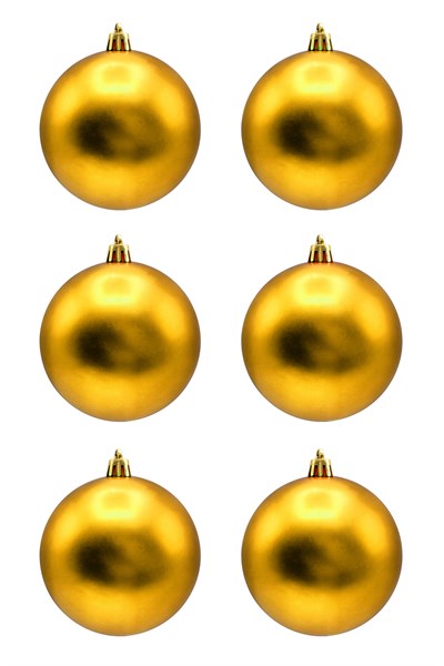 Waldern Yılbaşı Çam Ağacı Süsü Gold 8 Cm Mat 6lı Cici Top