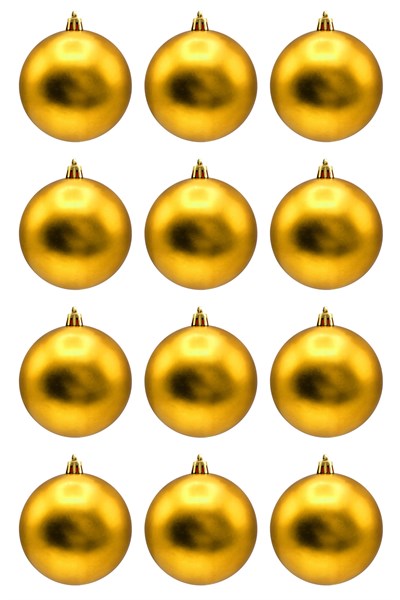 Waldern Yılbaşı Çam Ağacı Süsü Gold Mat 4 Cm Cici Top