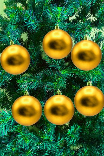 Waldern Yılbaşı Çam Ağacı Süsü Gold Mat 4 Cm Cici Top