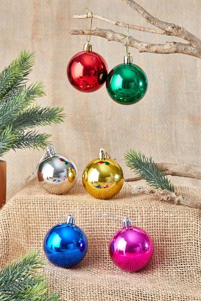 Waldern Yılbaşı Çam Ağacı Süsü Karışık 6 Cm 6lı Cicitop