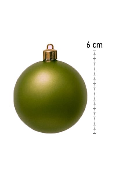 Waldern Yılbaşı Çam Ağacı Süsü Mat 6 Cm 6lı Cicitop Yeşil