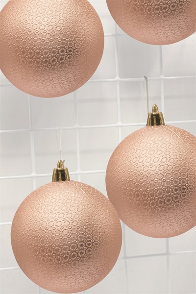 Waldern Yılbaşı Çam Ağacı Süsü Mat Şampanya 8 Cm Figürlü Mat 6lı Cici Top