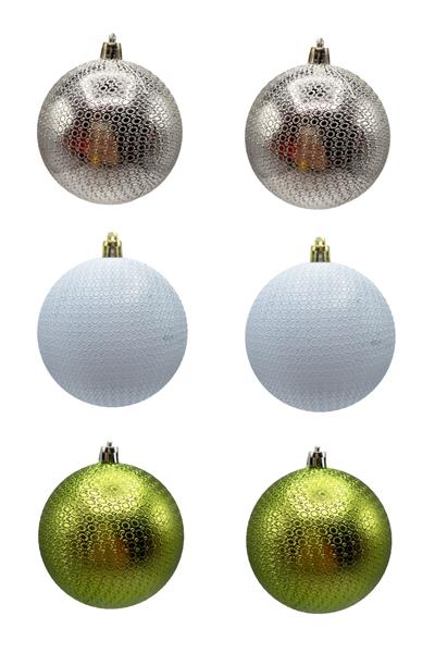 Waldern Yılbaşı Çam Ağacı Süsü Mix 8 Cm Figürlü Mat 6lı Cici Top