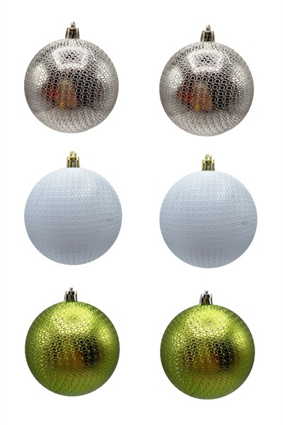 Waldern Yılbaşı Çam Ağacı Süsü Mix 8 Cm Figürlü Mat 6lı Cici Top