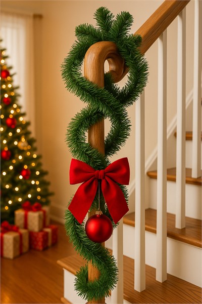 Waldern Yılbaşı Çam Dalı Garland 5 Metre Yeşil Şerit Garland Yılbaşı Ağacı Gürleştirici Dekor Doğal Görünüm