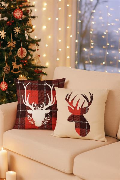 Waldern Yılbaşı Dekorasyon Kırlent Yastık 30x60cm Dekoratif Yılbaşı Süsü