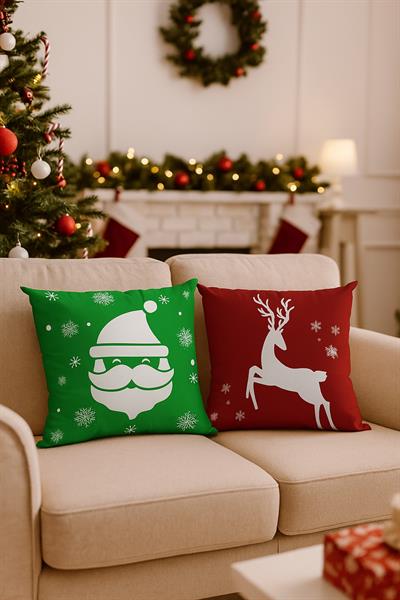 Waldern Yılbaşı Dekorasyon Kırlent Yastık 30x60cm Dekoratif Yılbaşı Süsü