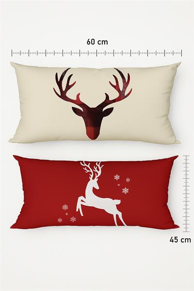 Waldern Yılbaşı Dekorasyon Kırlent Yastık 45x45cm Dekoratif Yılbaşı Süsü