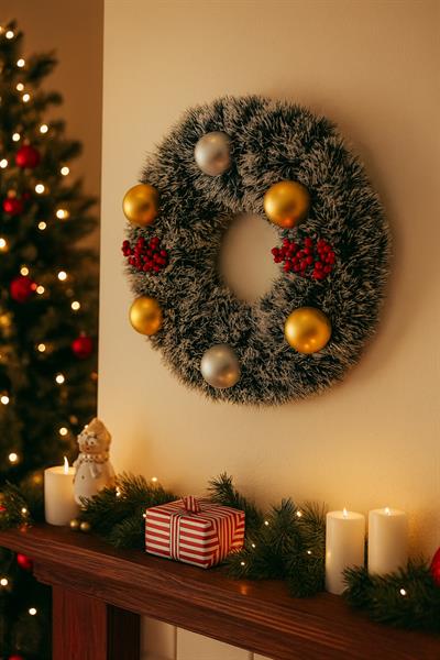 Waldern Yılbaşı Kapı Süsü 45 cm Dekoratif Yılbaşı Süsü