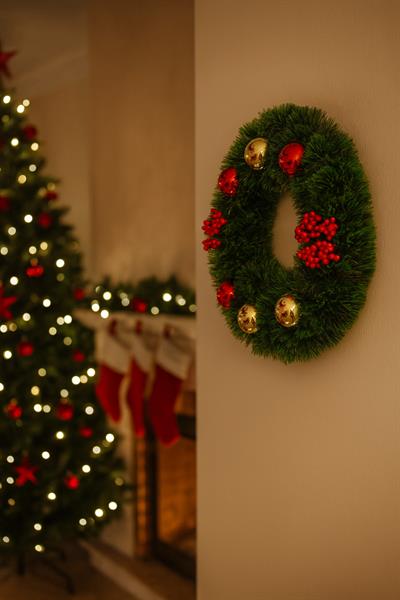 Waldern Yılbaşı Kapı Süsü 45 cm Dekoratif Yılbaşı Süsü