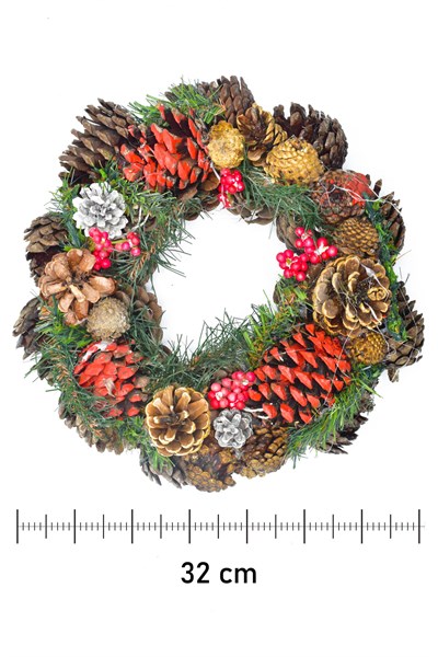 Waldern Yılbaşı Kapı Süsü Kapı Çelengi Doğal Kapı Süsü Yılbaşı Dekorasyon