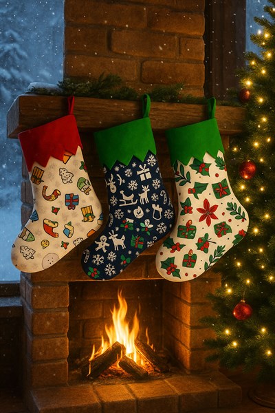 Waldern Yılbaşı Yeni Model Renkli Figürlü Çorap