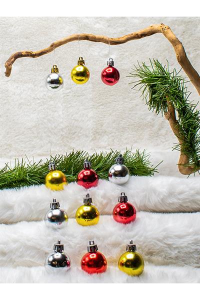 Yılbaşı Çam Ağacı 12li Cici Top 3cm