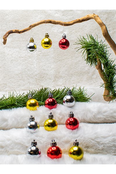 Yılbaşı Çam Ağacı 12li Cici Top 3cm