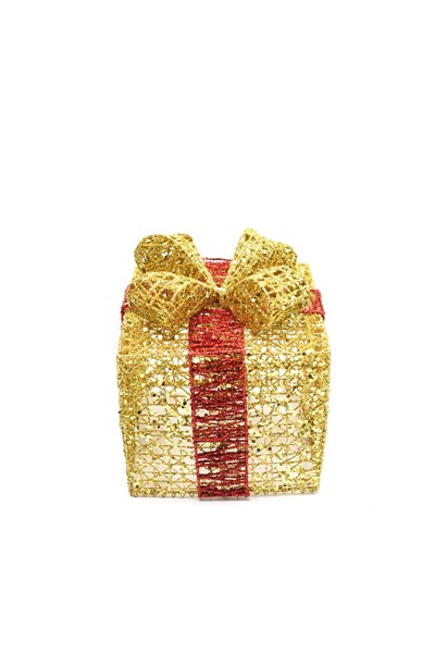 Yılbaşı Çam Ağacı Hediye Paketi Küçük Boy Gold 16*16*16 Cm