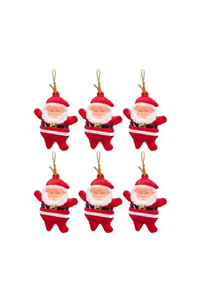 Yılbaşı Çam Ağacı Süsü Noel Baba 6lı 6,5cm