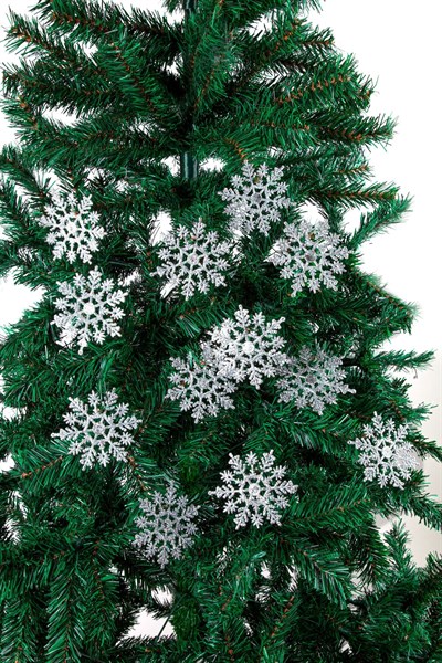 Yılbaşı Çam Ağacı Süsü Simli Kar Tanesi 12li