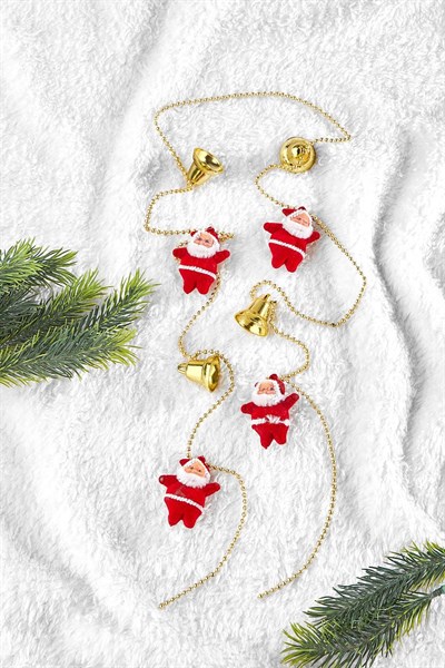 Yılbaşı Çam Ağacı Zincir Süs Noel Babalı 120cm