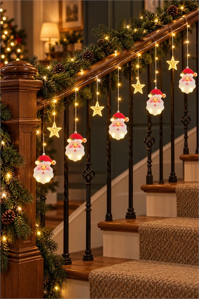 Yılbaşı Dekoratif Led Işık Pilli Noel Baba